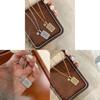 Iris Flower Pendant Necklace With Gold Plating For Women