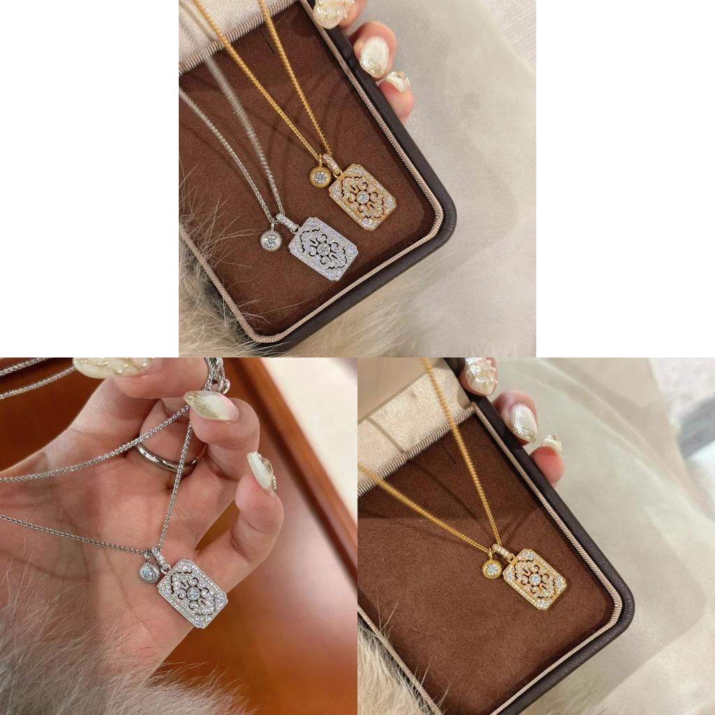 Iris Flower Pendant Necklace With Gold Plating For Women