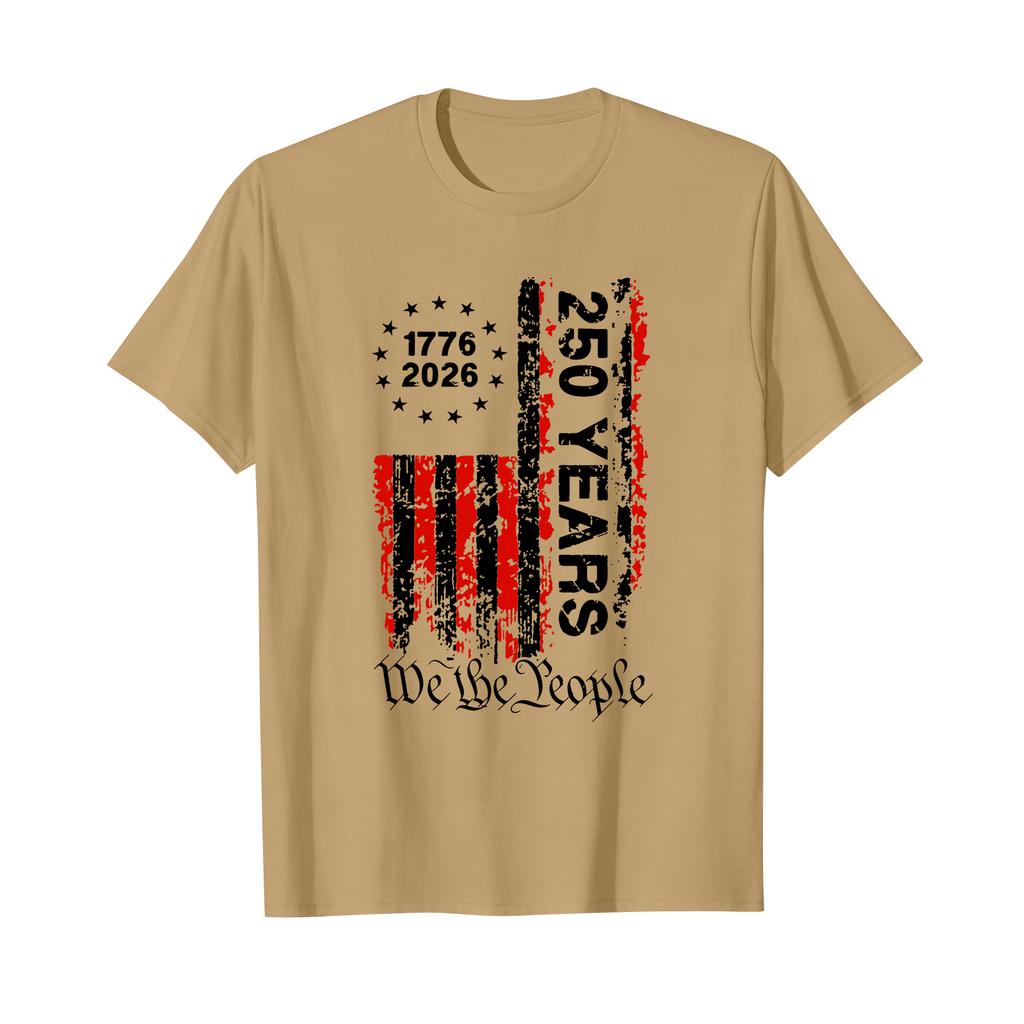 Men's Printed Round Neck T-Shirt Casual Sports Short-Sleeve Top