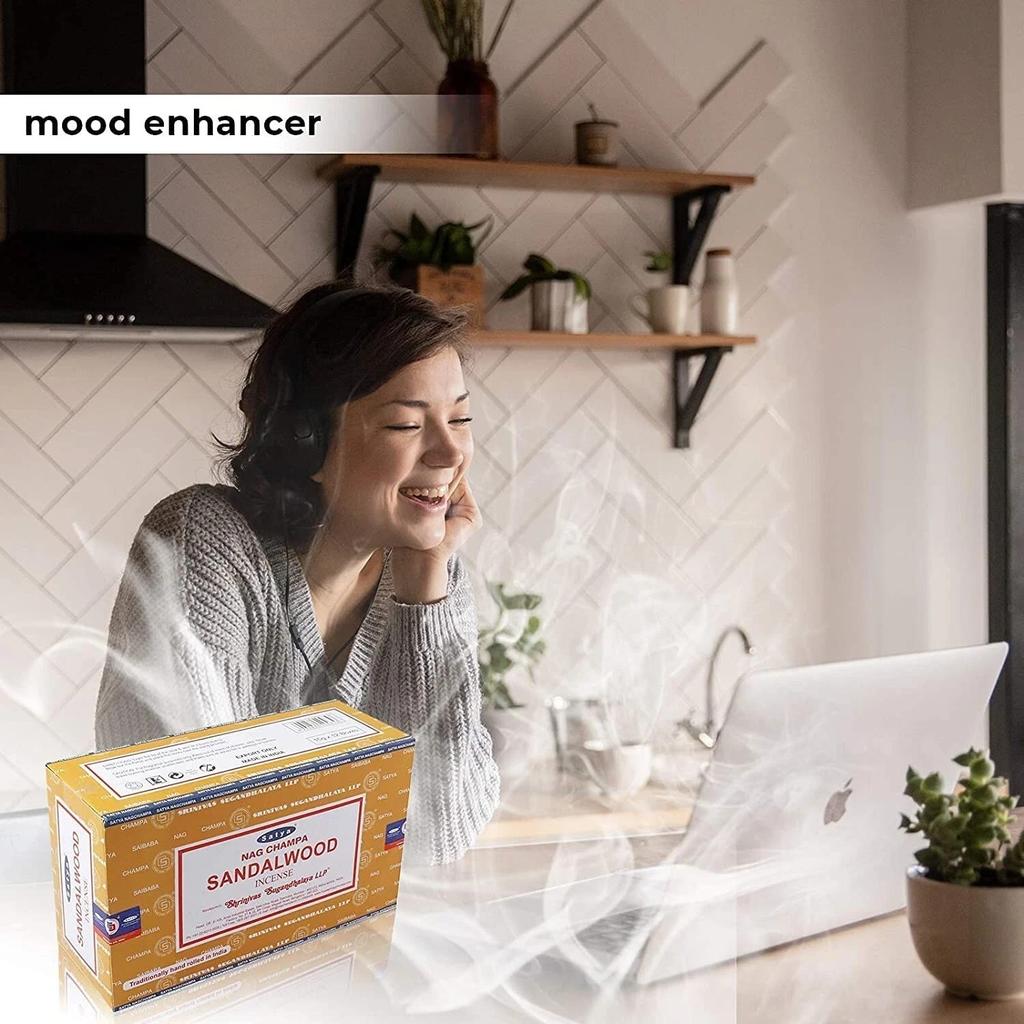 Bastoncini d'Incenso Satya Nag Champa Sandalo - Scatola 12 Pacchetti di Satya + Spedizione Gratuita