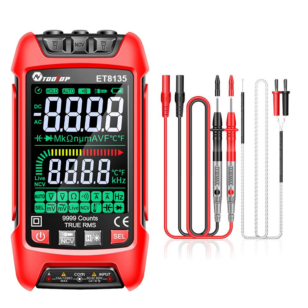 9999Counts Digital Multimeter Display Handheld Multimeter NCV Noncontact Sensing Professional Voltage Current Capacitance Tester