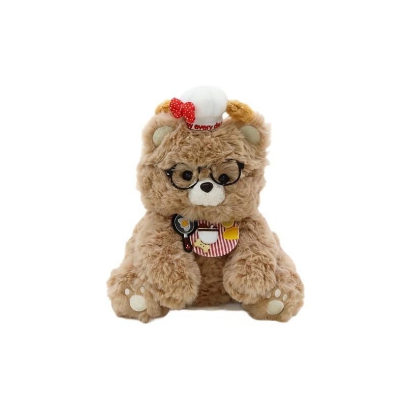 Bear Teddy Chef Costume Soft Plush Doll With Dressup For Children Entertainment