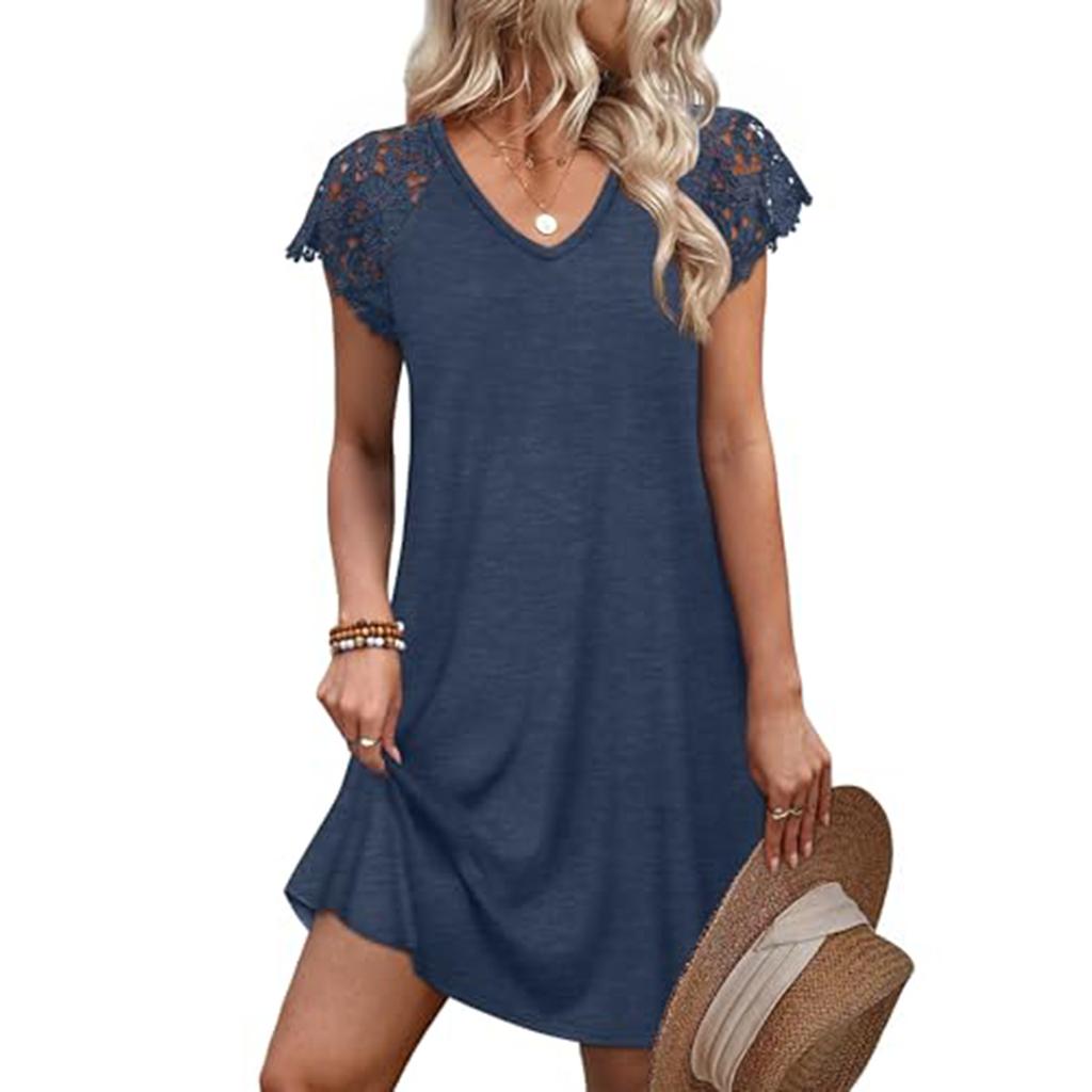 Women's Fashion Resort Lace Short-Sleeve Dress