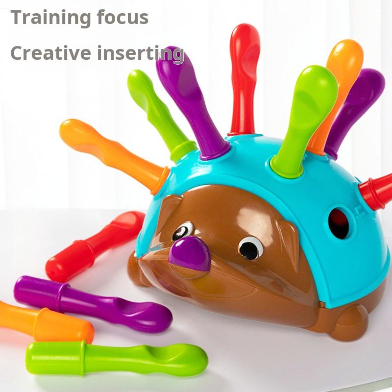 Early Education Toys Hedgehog Training Focused On Children's Fine Motor Hand-eye Coordination Fight Inserted Toy For 1-3 Years