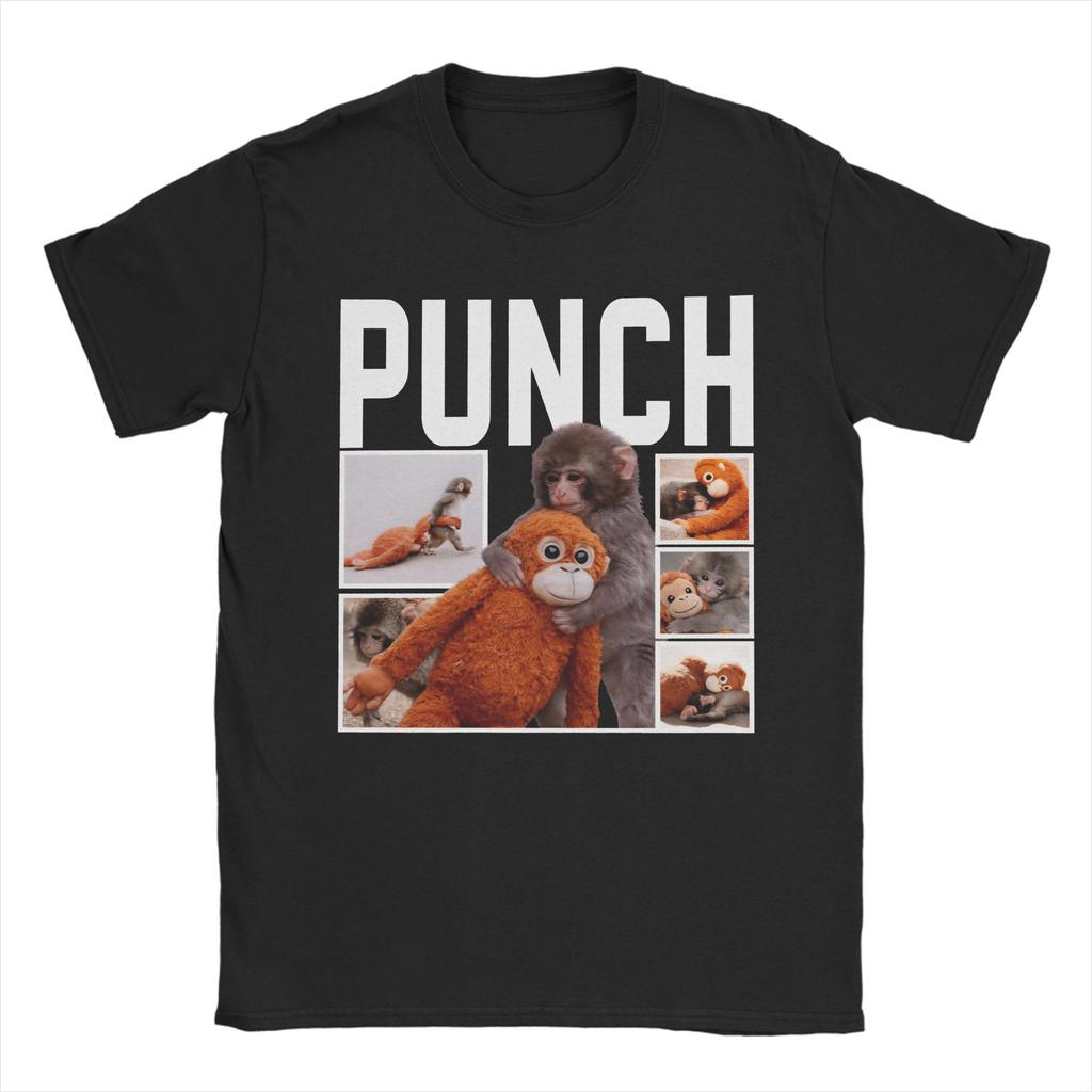 Unisexs TShirt Punch Monkey Cute Awesome Cotton Tees Short Sleeve T Shirts Crewneck Clothes New Arrival