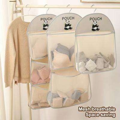 Multi-layer Storage Mesh Bag Save Space Large Capacity Socks Organizer Wardrobe Hanging Multi-function Home Supplies