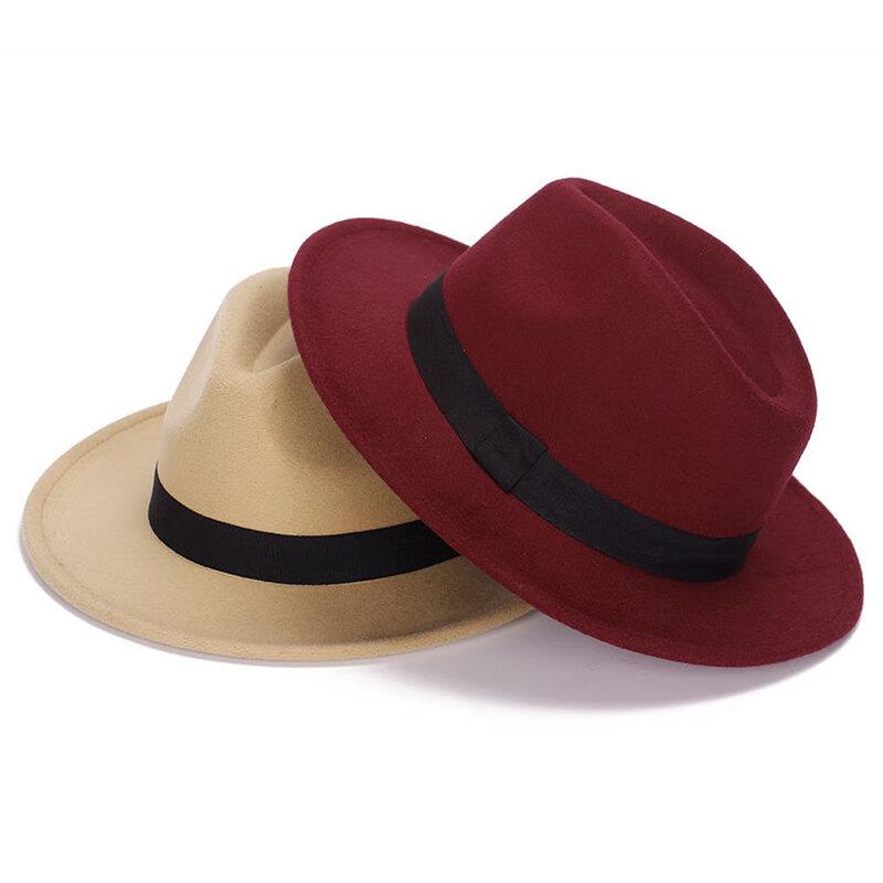 ZHENYUEQI Unisex Autumn/Winter Wide-Brim Felt Fedora Hat