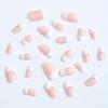 24 de bucăți pătrat apăsat pe unghii alb mediu franțuzesc roz acoperit complet lipici pe unghii pentru femei fete decorațiuni manichiură,