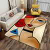 Abstract Portrait with Red Hair and Blue Triangle Earring Non-slip rug suitable for living room and bedroom sofas