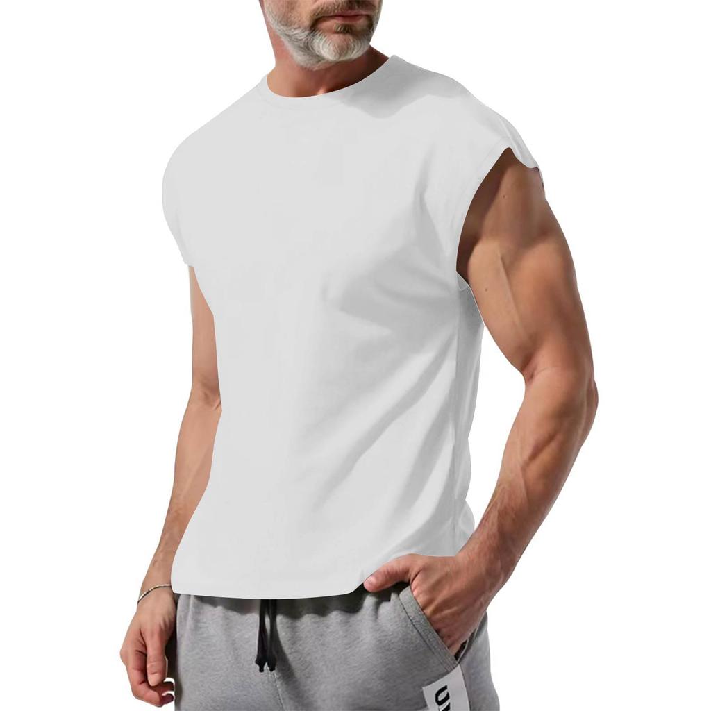 T-shirt Senza Maniche Uomo Vestibilità Muscolare Casual Larga Leggero Canottiera Palestra Allenamento Estate Gilet Fitness