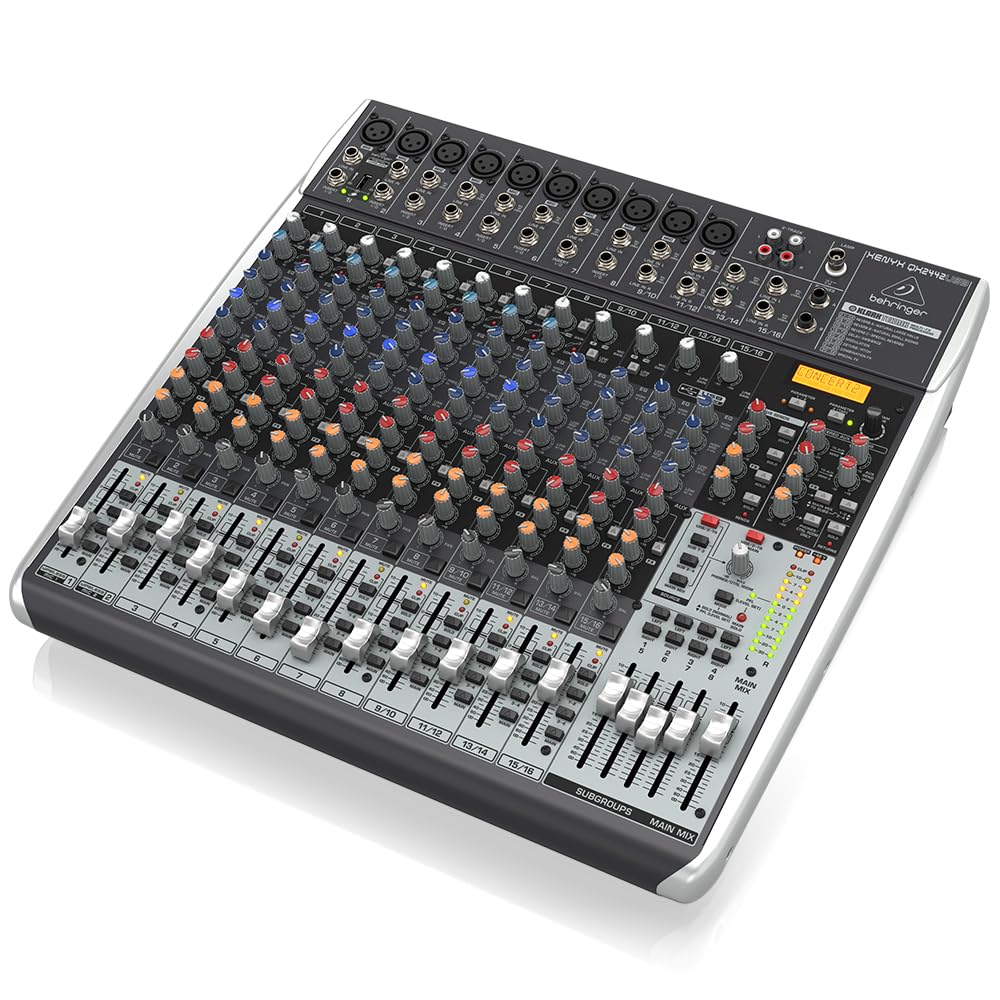 Behringer Analog Mixer 24 Channel 4 Bus 1 Knob CompEffectUSB Audio Interface XENYX QX2442USB