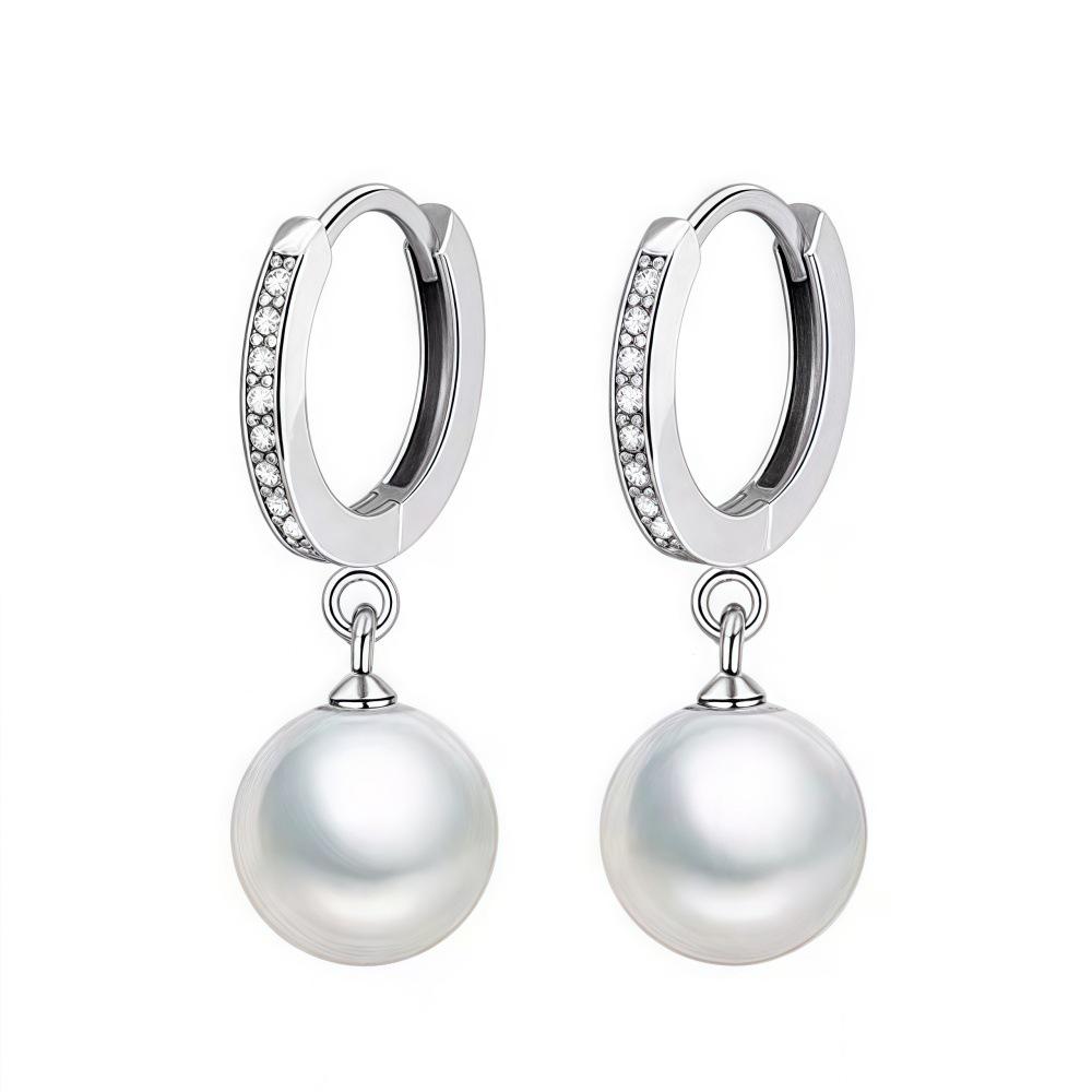 Геометрические каффы в виде капли воды: Японские и корейские серьги из сладкого жемчуга для женщин серебряный