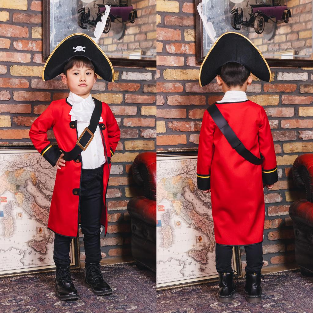 Clearstone Kids Captain Costume for 140cm Red Halloween, Boy,