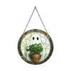 2D Halloween New Cat Witch Window Sunlight Catcher Acrylic Colorful Film Colorful Pendant Wall Decoration