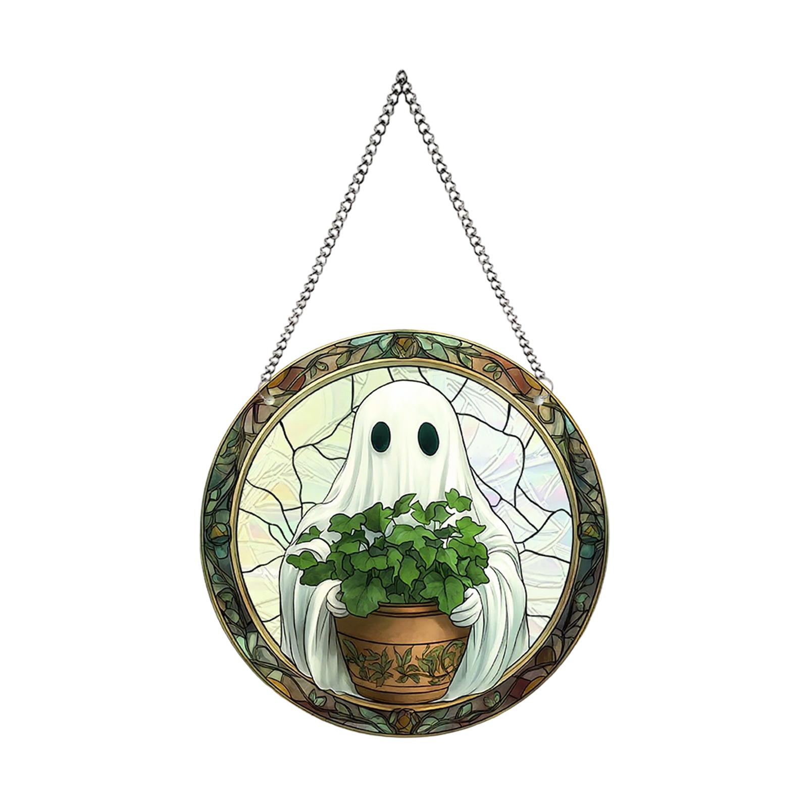 

2D Хэллоуин Новый Кот Ведьма Ловец Солнечного Света для Окна Акриловая Цветная Пленка Цветной Подвесной Декор для Стен One Size