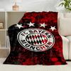 1PC Football Club Neon Cityscape Flannel Blanket Gift, Suitable for Both Men And Women, Soft Ideal for Beds And Sofa, Birthday Or Christmas Gift