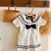2025 New Girls' Chinese Style White One-Piece Swimsuit - Holiday Fashion Swimwear