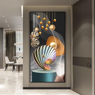 Abstrakte Geometrie Luxus Gold Ball Leinwand Malerei Goldene Blätter Pferd Poster und Drucke für Gang Veranda Wohnzimmer Dekor