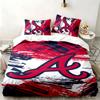 Atlanta Braves 3pc Set Perfect for Bedroom Use Comfortable Bedding Set Includes a Duvet Cover and Two Pillowcases Ideal Birthday or Christmas Gift