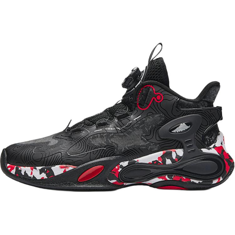 Anta Kids Thunderbolt Slip-On Rotating Buckle Non-Slip Shock Absorbing Wear-Resistant High-Top Basketball Shoes Men Basketball Shoes 312441107-11