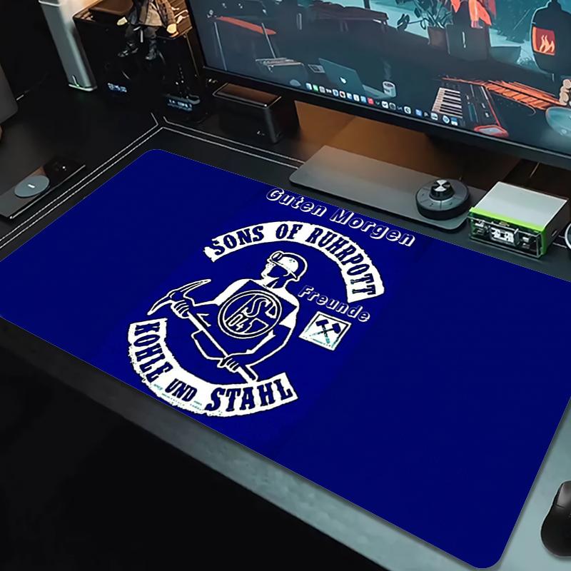 Tappetino Mouse FC Schalke 04 Grande Cuscino Tavolo da Gioco Antiscivolo Laptop Tablet Mousepad Grande Tappetino XXL Mini PC Tappetino Gioco Con Bordo Lock_XIA