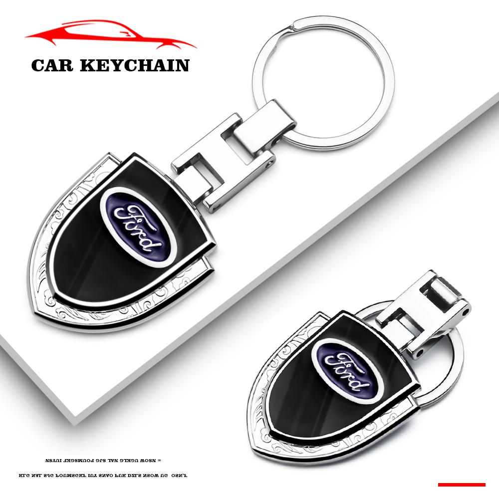 PYZJ2 Car Logo Keychain Shield Keychain Style For Ford Mustang Focus3 2 Transit Ecosport Edge Fiesta Escape Kuga Mondeo Fusion Keychai
