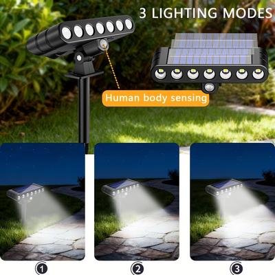 1/3 szt. Słoneczne Reflektory Zewnętrzne Oświetlenie Flagi Trawnikowej Oświetlenie LED Gruntowe Krajobrazowe Odpowiednie Do Ogrodów Drzew I Dziedzińców Ścieżka