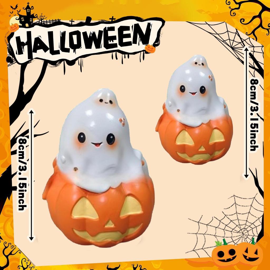 Halloween Couple Spooky Pumpkins Cute Resin Small Ornaments Creative Modeling