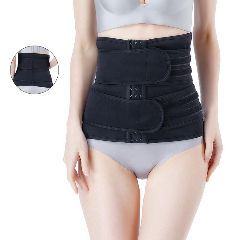 Women Fajas Reductoras Breasted Double Belt Tummy Control Custom Logo Private Labels Girdle Slimming Neoprene Waist Trainer