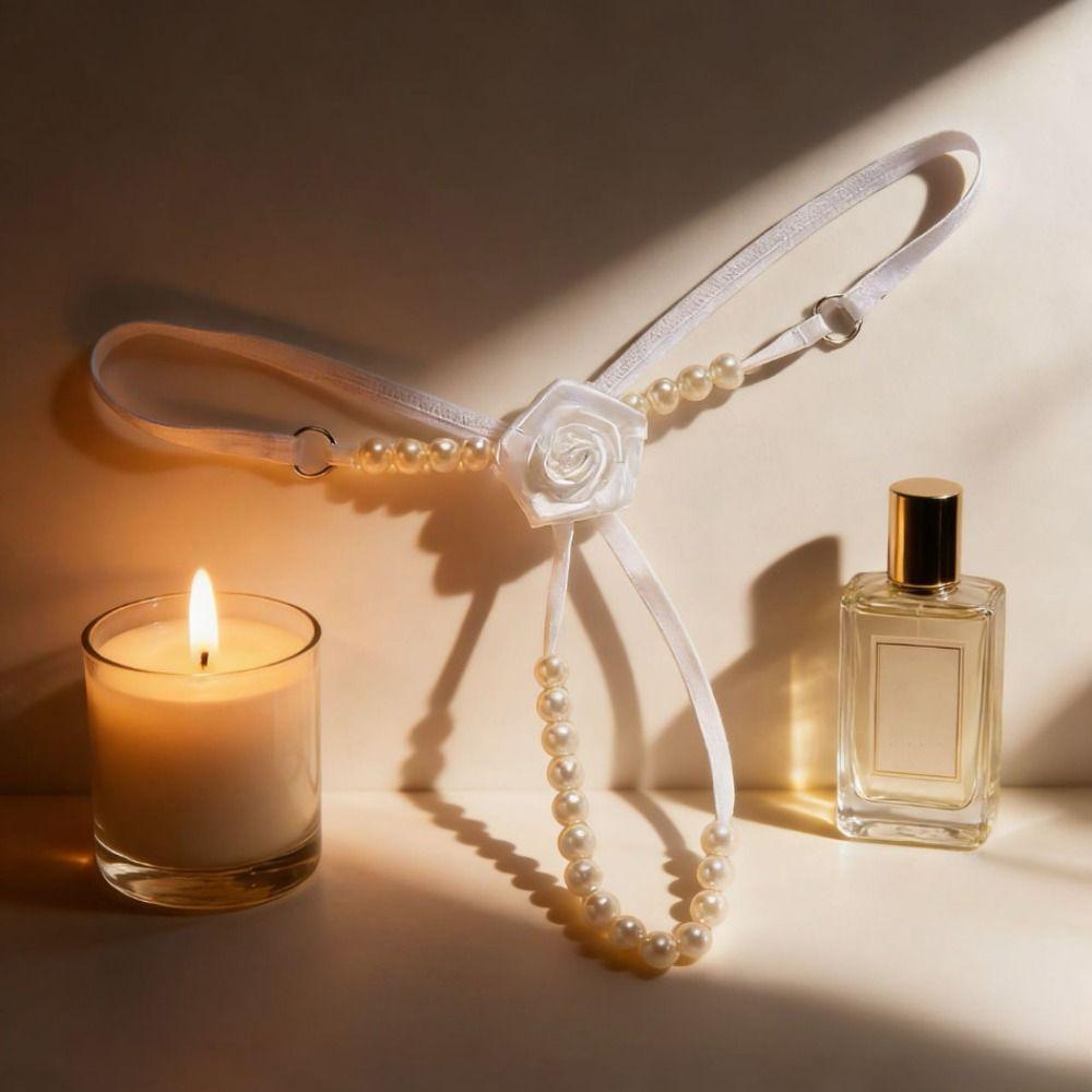 Ultra-thin Women's Thong Hollow-out Sexy Briefs Comfortable Pearl Underwear  Ladies