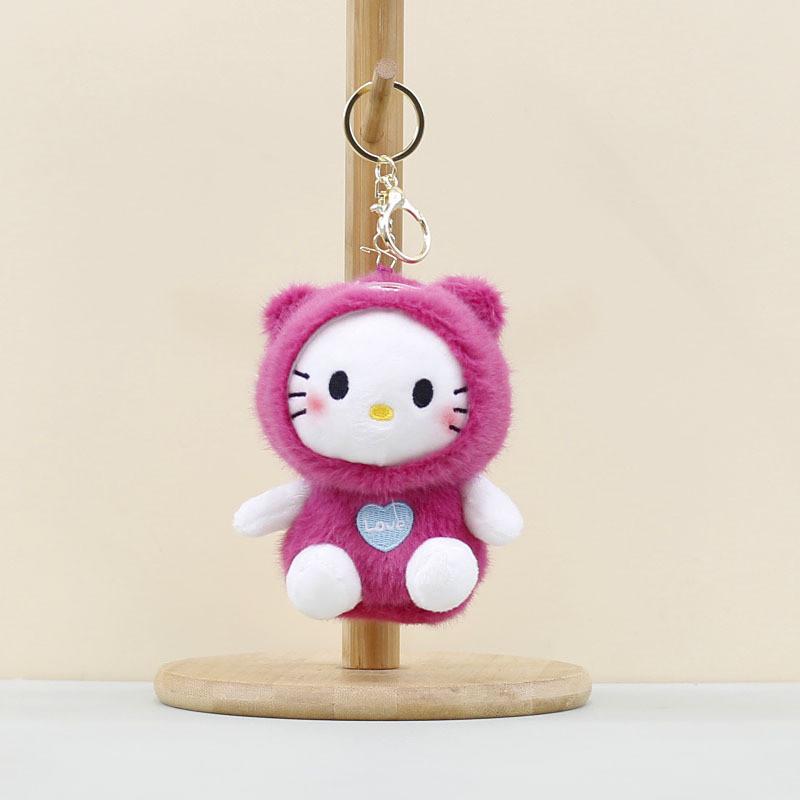 Cat Charming Plush Doll Keychain For Trendy Backpack Accessories In Soft Fur Short