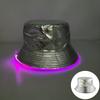 Adult LED Light-Up Flat Top Sun Hat Unisex Logo Embroidery Bucket Cap Solid Color Promotional Gift