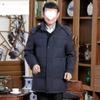 Down Jacket Men's Winter Thickened Medium and Long Dad Loose Large Size Hooded Big Fur Collar Jacket