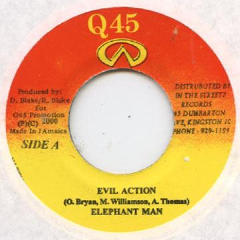 

7inch Record ELEPHANT MAN / WICKER MAN - Evil Action / If Them Start Q45 2000 Jamaica Reggae, Ska & Dub