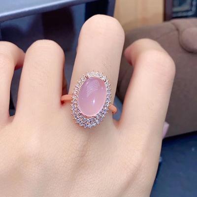 Nowa imitacja kamienia lodowego lotosu w proszku Jadeitowa cyrkonia o ostrym temperamencie moda otwarty pierścionek biżuteria damska