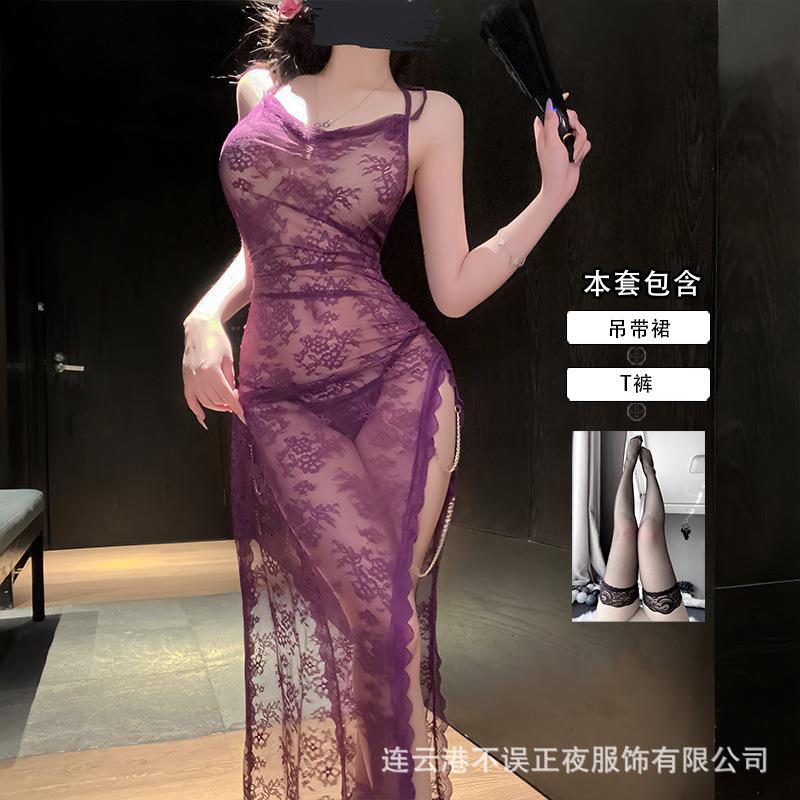 Lianyungang sex underwear pure lace suspender skirt sexy temptation suit pajamas uniform