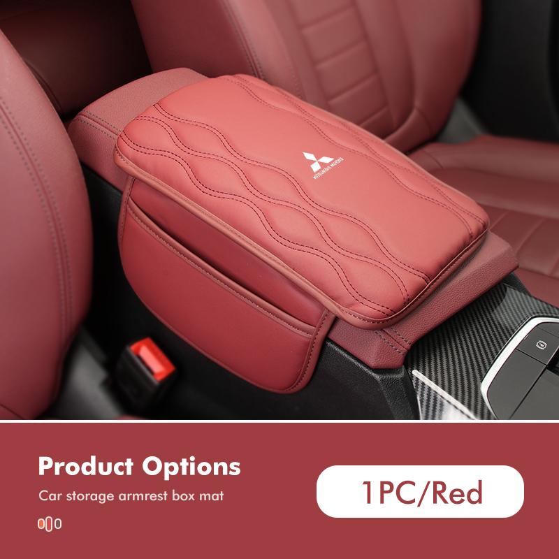 cxdjmy1 Car Center Console Leather Arm Rest Protection Cushion Storage Pocket For Mitsubishi Outlander Lancer L200 ASX Pajero Grandis