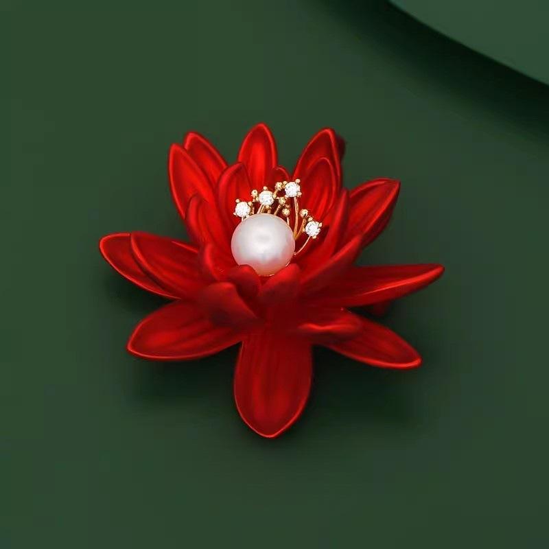 

Красный пион брошь Высококачественная женская изысканная роскошная атмосферная брошь для пиджака брошь Высококачественные аксессуары тренд