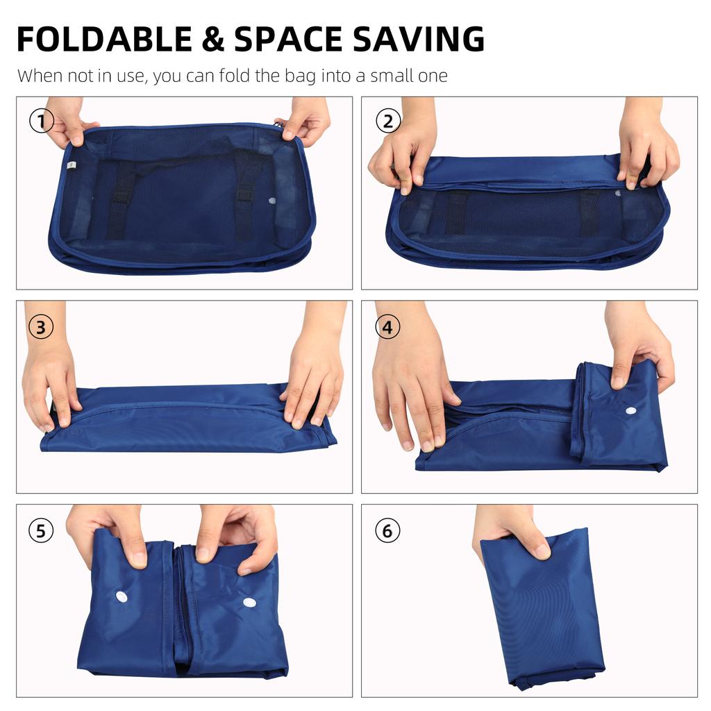 NICOSHOW Set Di 3 Cubi Da Imballaggio A Compressione Per Valigie - Organizer Da Viaggio In Nylon, Blu Navy