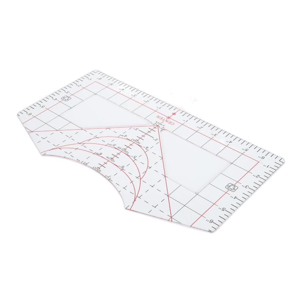 Transparent T-Shirt Ruler Neckline Alignment Garment Sewing Ruler  Garment Sewing