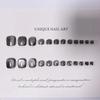 Handmade Black Cat Eye Crystal Toenail Tips Press-On Nails with Whitening Effect