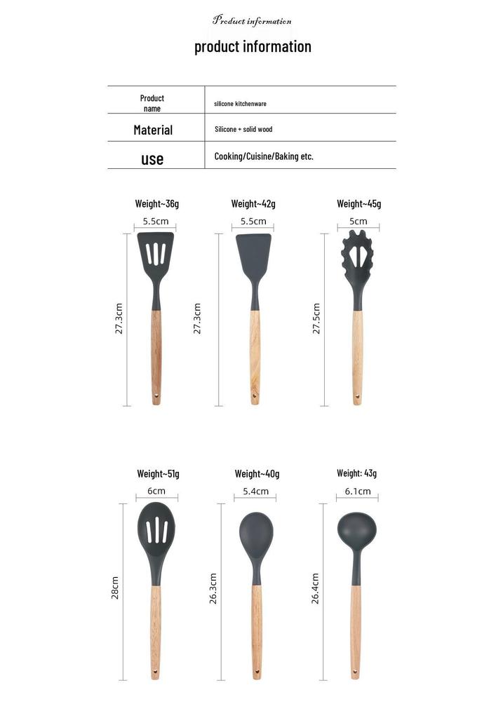 12-Piece Non-Stick Silicone Spatula and Ladle Set - Food-Grade Cookware