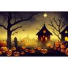 Halloween Fotografie Hintergrund Horror Nacht Mond Dunkler Wald Schloss Kürbis Halloween Party Kinder Porträt Kulisse Fotostudio