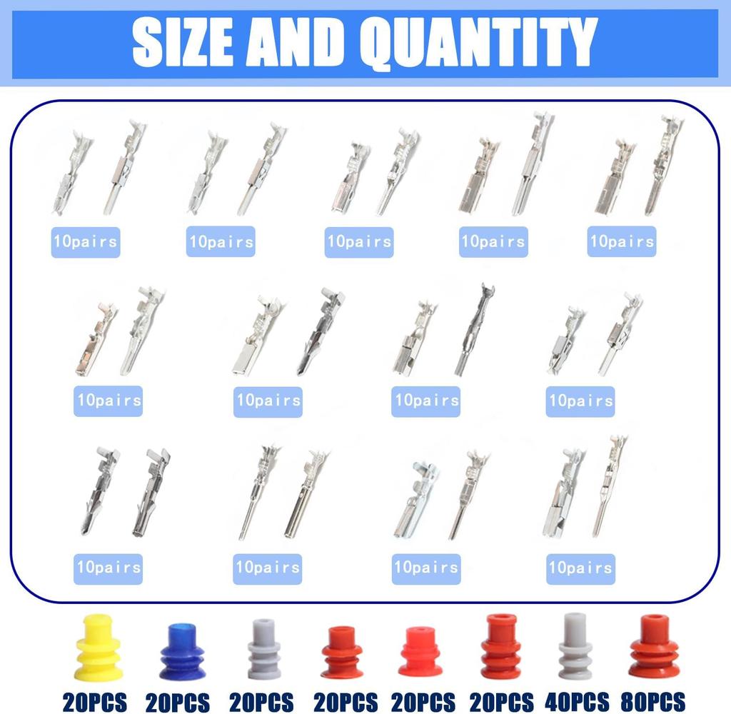 Automotive Connector Terminal Pin Wire Harness Crimp Kit 1-3.5mm Male Female Plug Removal Tool