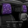 2pcs Bling Car Headrest Covers for Women Full Rhinestone Headrest Fits Most Cars