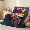 1PC Kpop Demon Hunters Patterned Flannel Blanket Suitable For All Seasons For Home Decor Warmth And Comfort Gifts Holiday Present