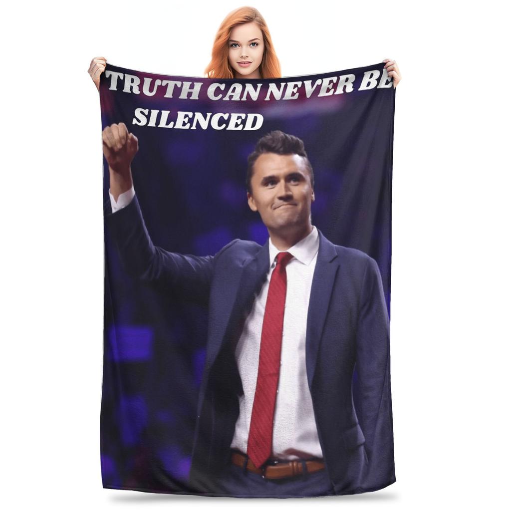 Charlie Kirk A True Patriot Blanket Quality Soft Warm Bedding Throws Spring Girls Boys Living Room Street Trend Bedspread