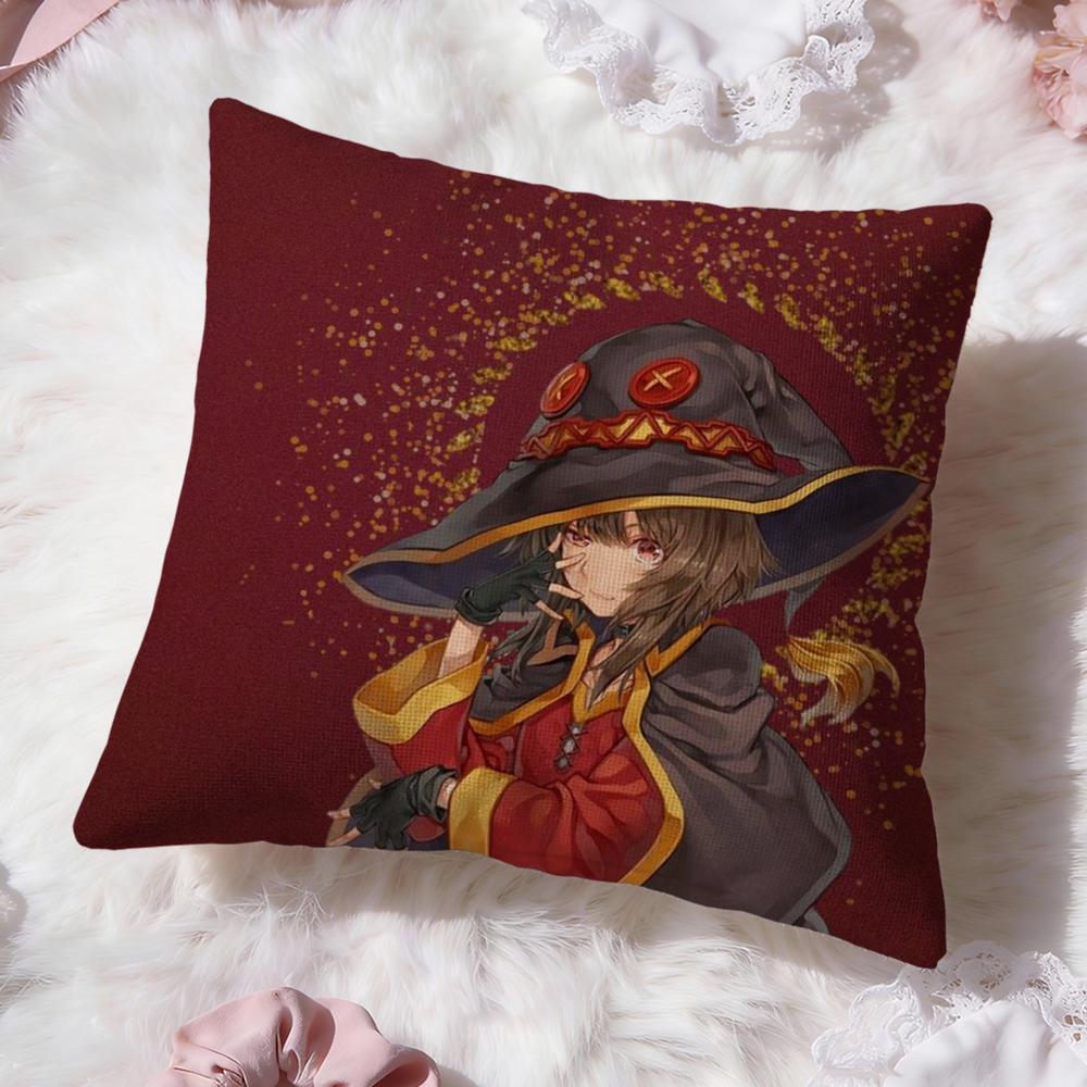 Cute M-Megumin Cushion Cover Premium Comfort Reversible Pillow Cove -Two in One Design for Any Room & Car Interior