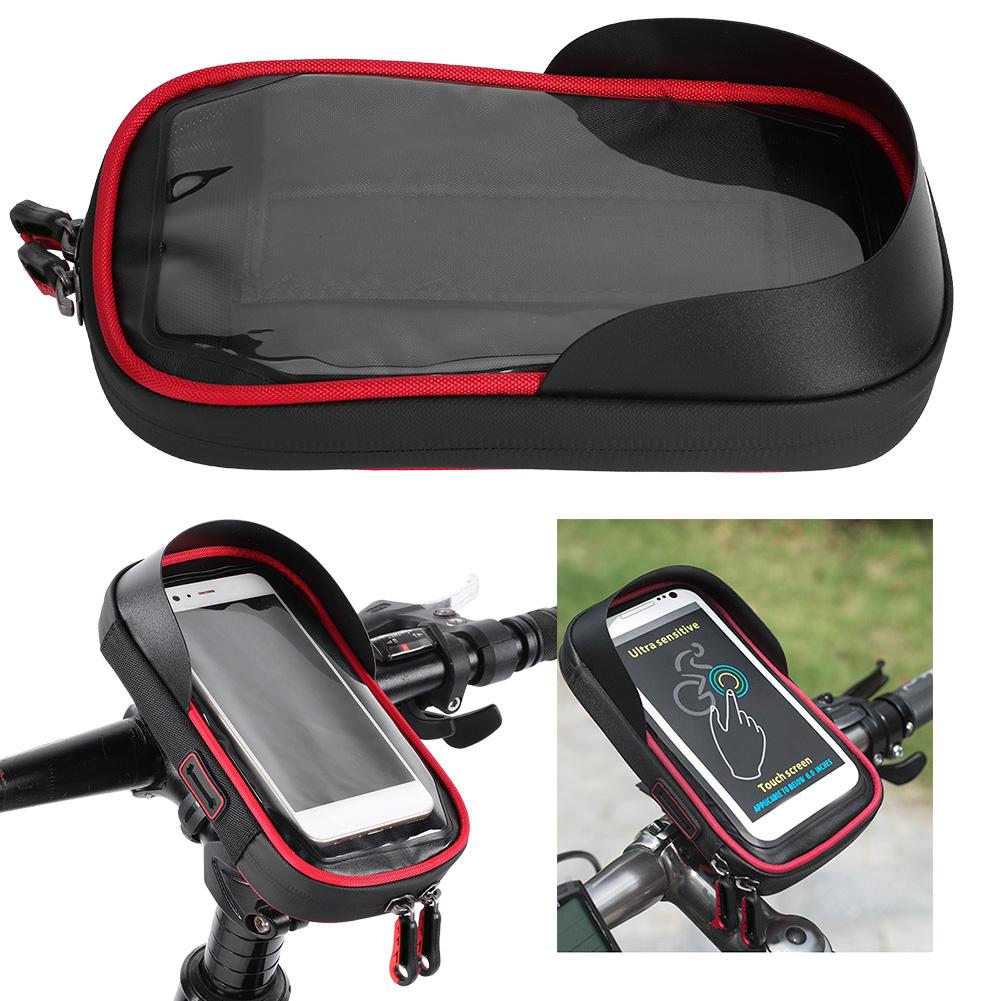 wheel up Bike Phone Bracket Waterproof Stand Bag Bicycle Front Packet Navigation Supportblack red