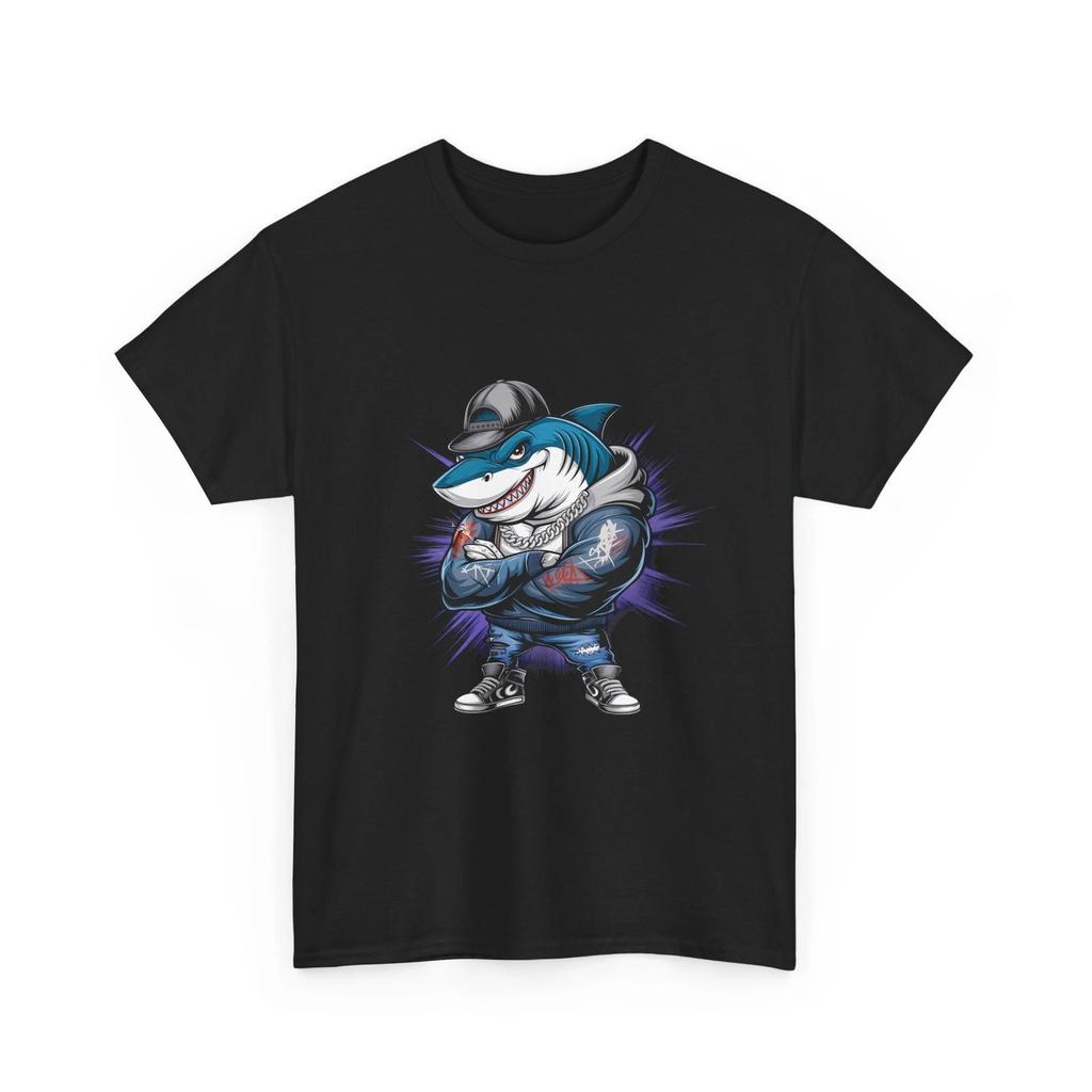 Cool Street Shark Tee | Cartoon Athletic Shark, Urban Graphic Shirt, Cool Shirt
